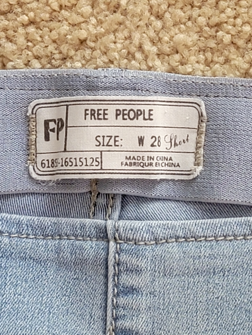 Free People Penny Pull On Flare Jeans, Size W28 Short, Light Wash, Retro Boho - Picture 5 of 10